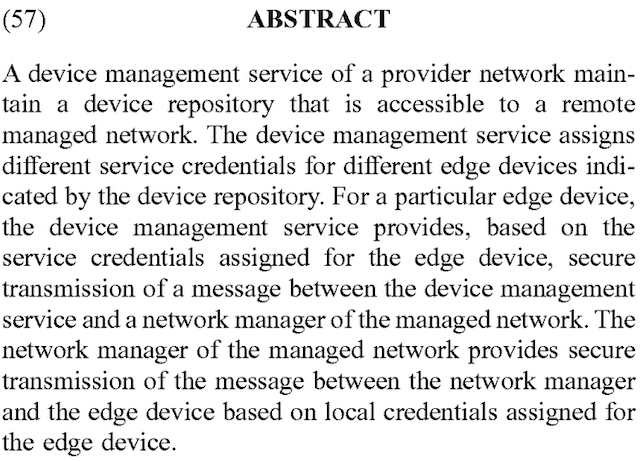 Patent Abstract - Secure Communication with Individual Edge Devices