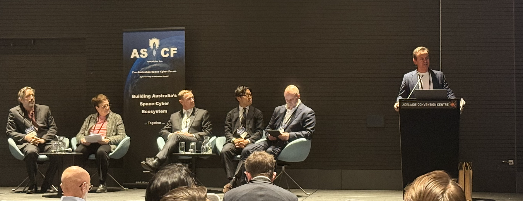 Craig Lawton on the symposium panel at the 4th Australian Space Cyber Forum, Adelaide Convention Centre